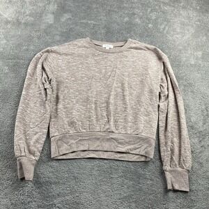 Colsie Cropped sweatshirt Womens Small Beige Pink Heather‎ Long Sleeves